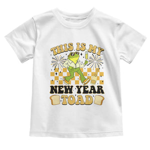 Funny New Years Eve Toddler T Shirt This Is My New Year Toad Frog Pun TS11 White Print Your Wear