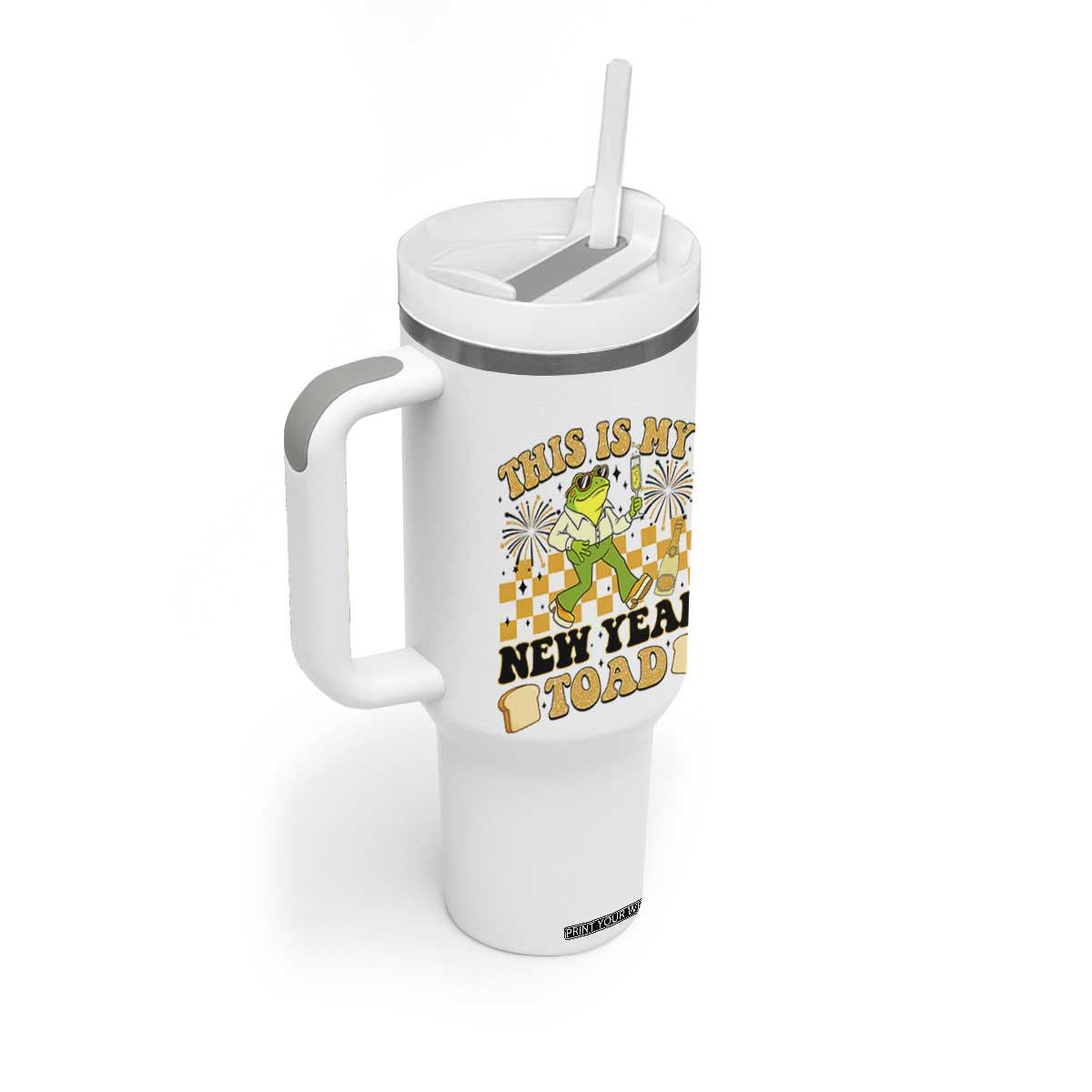 Funny New Years Eve Tumbler With Handle This Is My New Year Toad Frog Pun TS11 Print Your Wear