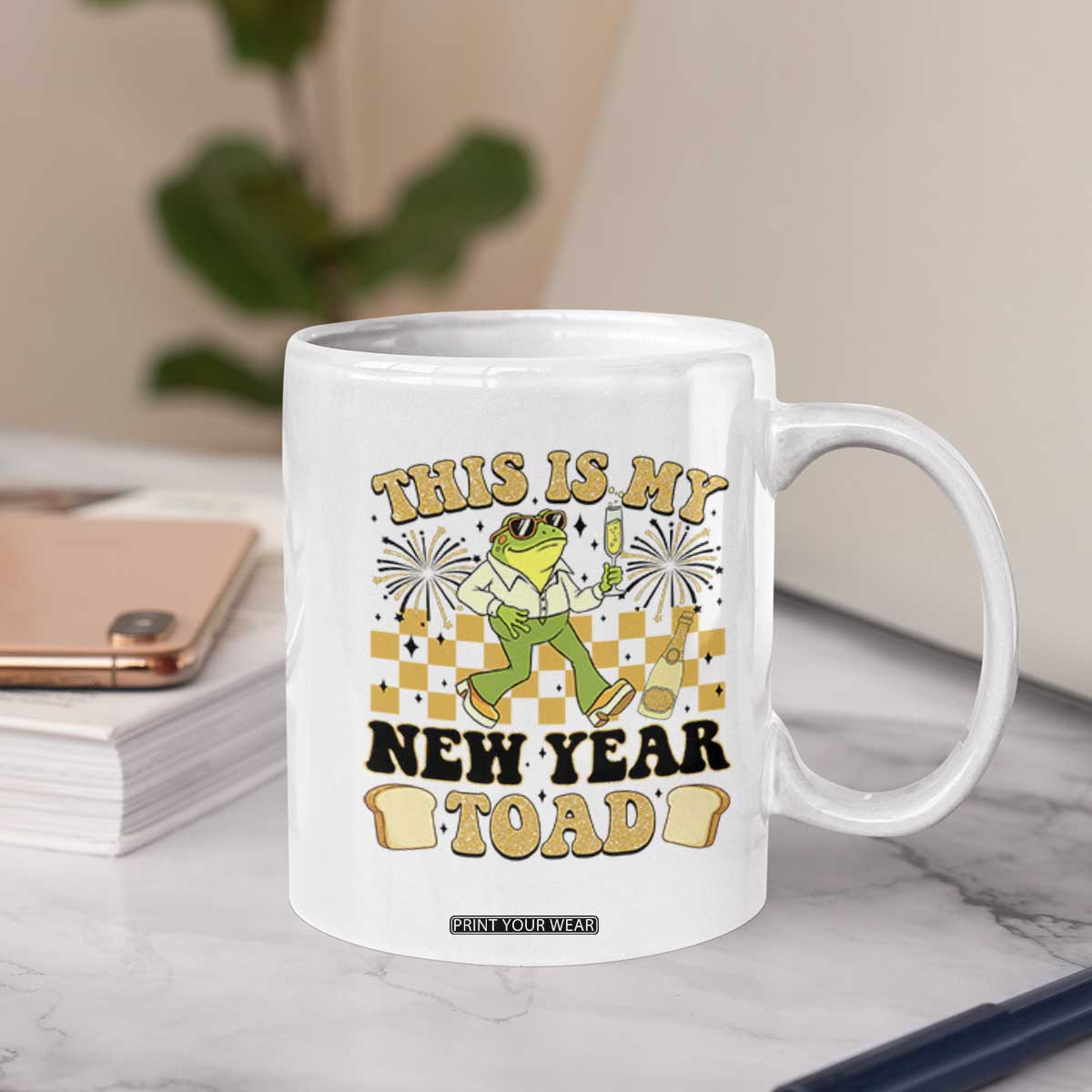Funny New Years Eve Coffee Mug This Is My New Year Toad Frog Pun TS11 Print Your Wear