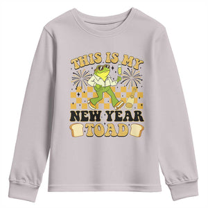 Funny New Years Eve Youth Sweatshirt This Is My New Year Toad Frog Pun TS11 Ice Gray Print Your Wear