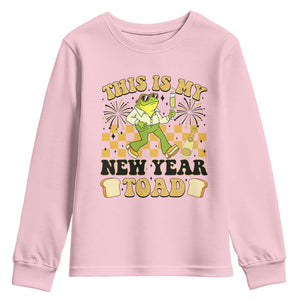 Funny New Years Eve Youth Sweatshirt This Is My New Year Toad Frog Pun TS11 Light Pink Print Your Wear