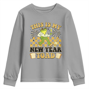 Funny New Years Eve Youth Sweatshirt This Is My New Year Toad Frog Pun TS11 Sport Gray Print Your Wear