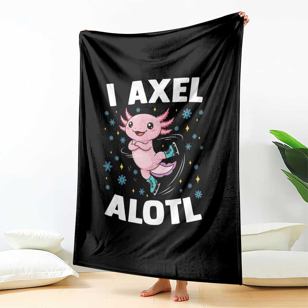 Funny Axolotl Ice Skating Throw Blanket I Axel Alotl Winter Sport TS11 Print Your Wear