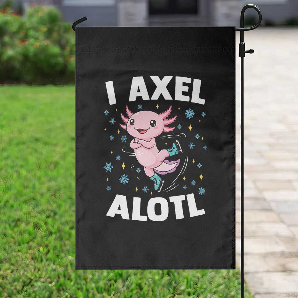 Funny Axolotl Ice Skating Garden Flag I Axel Alotl Winter Sport TS11 Print Your Wear