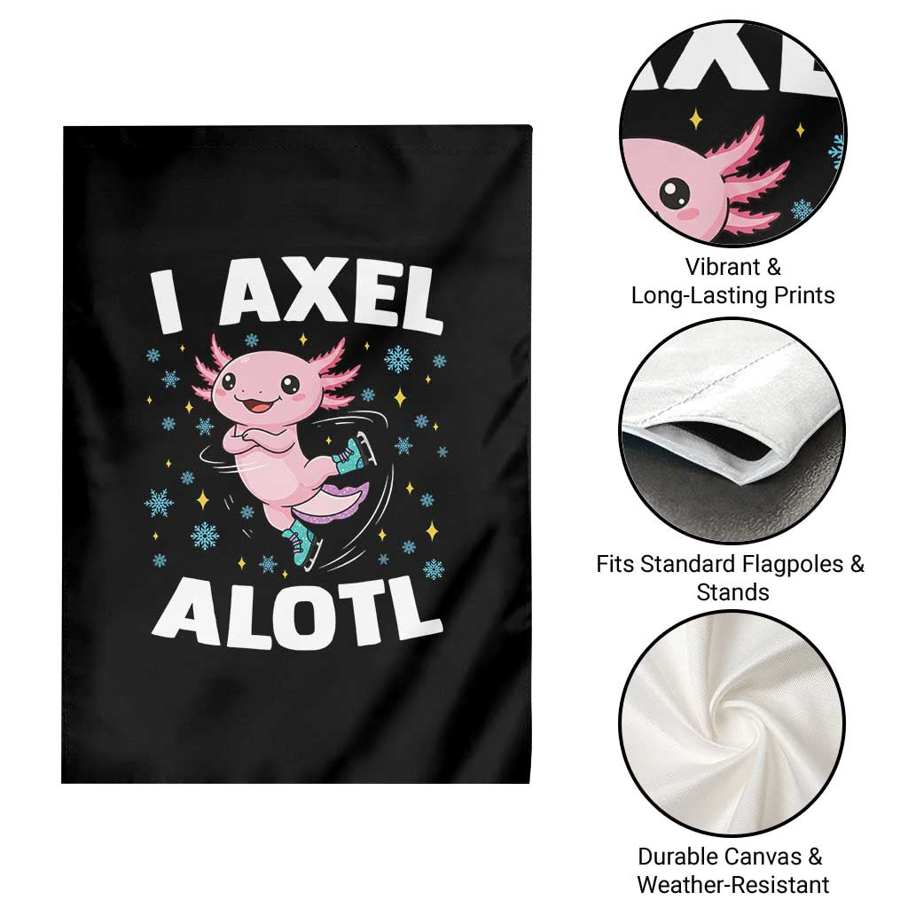 Funny Axolotl Ice Skating Garden Flag I Axel Alotl Winter Sport TS11 Print Your Wear