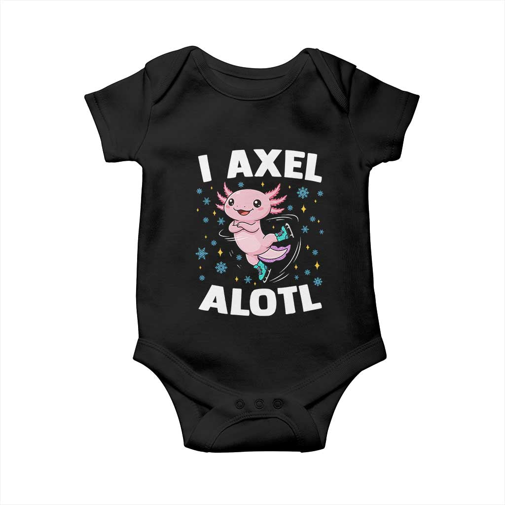 Funny Axolotl Ice Skating Baby Onesie I Axel Alotl Winter Sport TS11 Black Print Your Wear