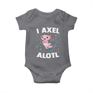 Funny Axolotl Ice Skating Baby Onesie I Axel Alotl Winter Sport TS11 Charcoal Print Your Wear