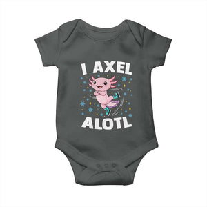 Funny Axolotl Ice Skating Baby Onesie I Axel Alotl Winter Sport TS11 Dark Heather Print Your Wear