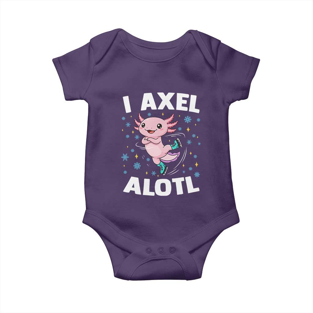 Funny Axolotl Ice Skating Baby Onesie I Axel Alotl Winter Sport TS11 Purple Print Your Wear