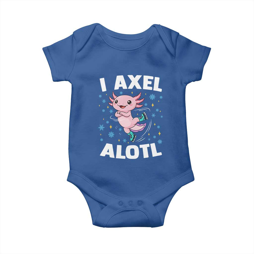 Funny Axolotl Ice Skating Baby Onesie I Axel Alotl Winter Sport TS11 Royal Blue Print Your Wear