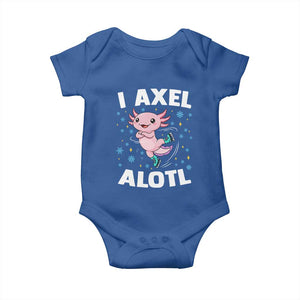 Funny Axolotl Ice Skating Baby Onesie I Axel Alotl Winter Sport TS11 Royal Blue Print Your Wear