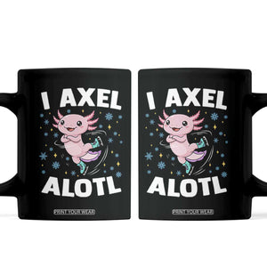 Funny Axolotl Ice Skating Coffee Mug I Axel Alotl Winter Sport TS11 Black Print Your Wear