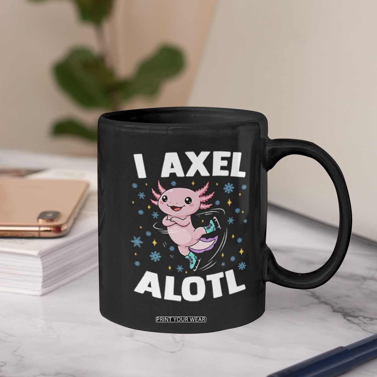 Funny Axolotl Ice Skating Coffee Mug I Axel Alotl Winter Sport TS11 Print Your Wear