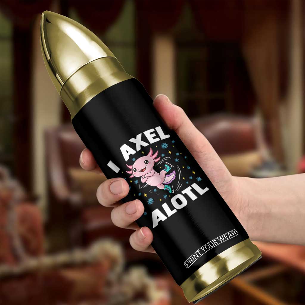 Funny Axolotl Ice Skating Bullet Tumbler I Axel Alotl Winter Sport TS11 Print Your Wear