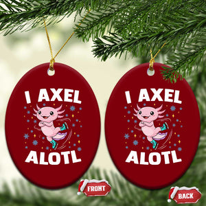 Funny Axolotl Ice Skating Ceramic Ornament I Axel Alotl Winter Sport TS11 Print Your Wear