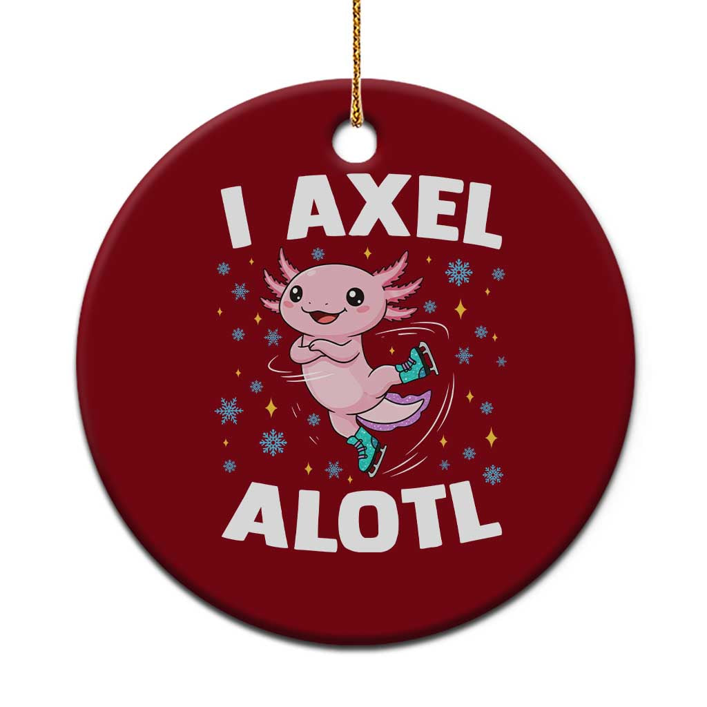 Funny Axolotl Ice Skating Ceramic Ornament I Axel Alotl Winter Sport TS11 1pc Red Print Your Wear