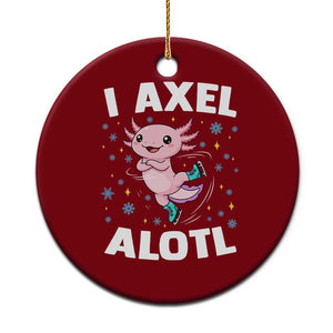 Funny Axolotl Ice Skating Ceramic Ornament I Axel Alotl Winter Sport TS11 1pc Red Print Your Wear
