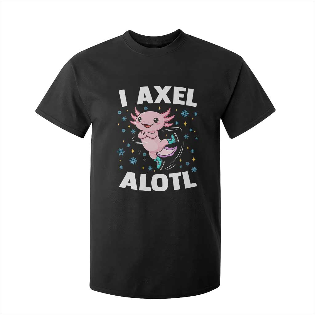 Funny Axolotl Ice Skating T Shirt For Kid I Axel Alotl Winter Sport TS11 Black Print Your Wear