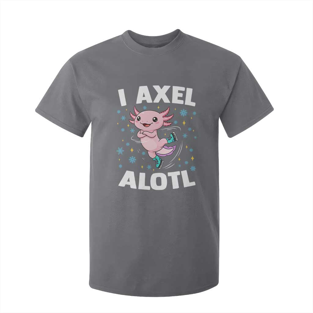 Funny Axolotl Ice Skating T Shirt For Kid I Axel Alotl Winter Sport TS11 Charcoal Print Your Wear