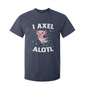 Funny Axolotl Ice Skating T Shirt For Kid I Axel Alotl Winter Sport TS11 Navy Print Your Wear