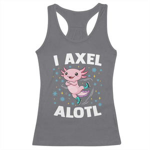 Funny Axolotl Ice Skating Racerback Tank Top I Axel Alotl Winter Sport TS11 Charcoal Print Your Wear