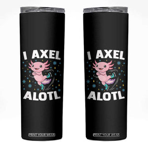 Funny Axolotl Ice Skating Skinny Tumbler I Axel Alotl Winter Sport TS11 Black Print Your Wear