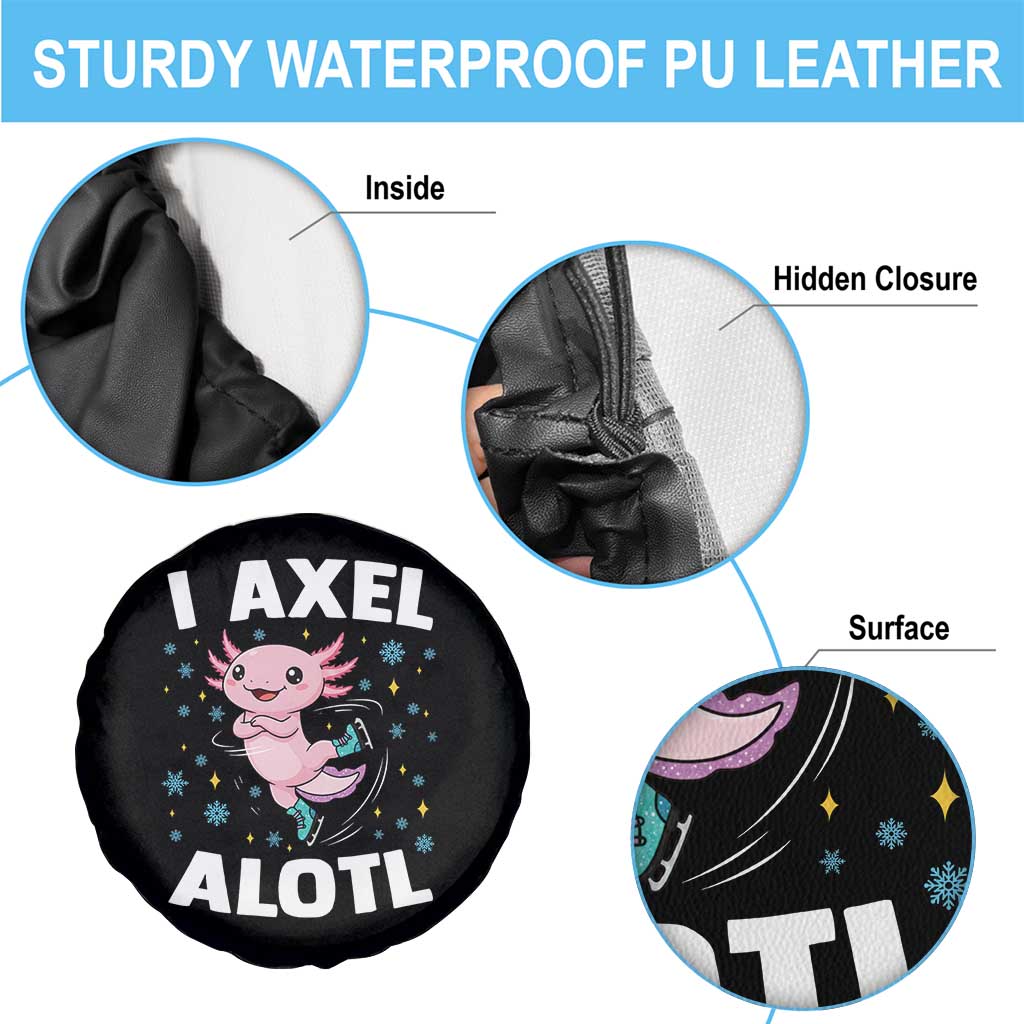 Funny Axolotl Ice Skating Spare Tire Cover I Axel Alotl Winter Sport TS11 Print Your Wear