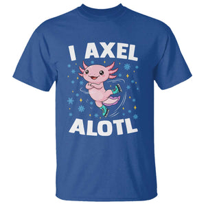 Funny Axolotl Ice Skating T Shirt I Axel Alotl Winter Sport TS11 Royal Blue Print Your Wear