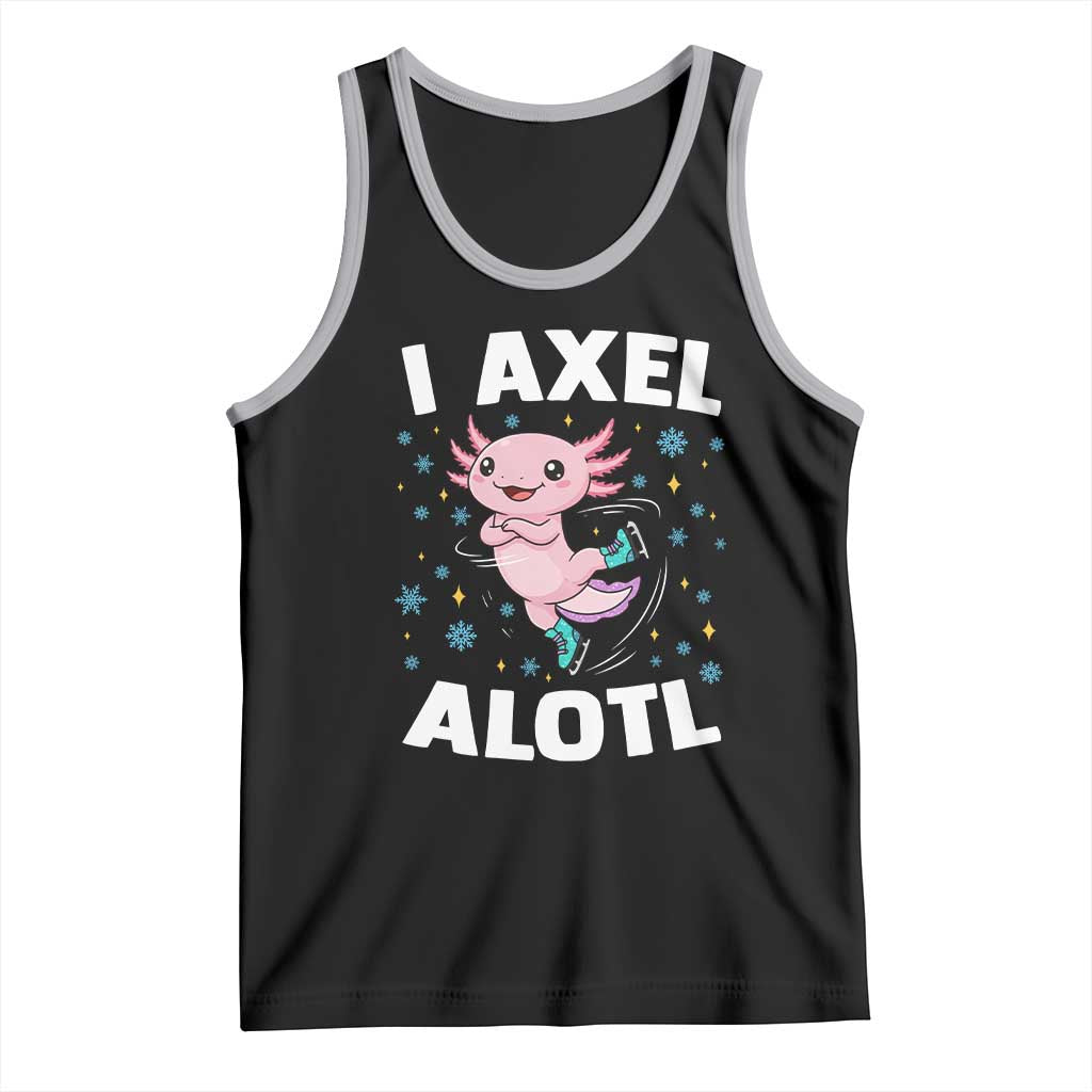 Funny Axolotl Ice Skating Tank Top I Axel Alotl Winter Sport TS11 Black Athletic Heather Print Your Wear