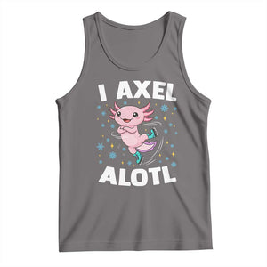 Funny Axolotl Ice Skating Tank Top I Axel Alotl Winter Sport TS11 Deep Heather Print Your Wear
