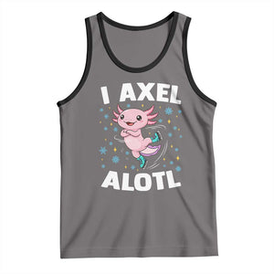 Funny Axolotl Ice Skating Tank Top I Axel Alotl Winter Sport TS11 Deep Heather Black Print Your Wear