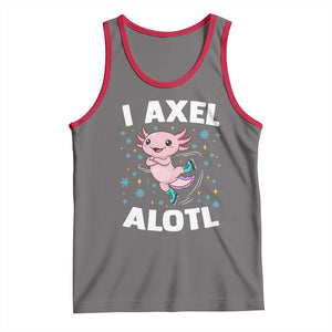 Funny Axolotl Ice Skating Tank Top I Axel Alotl Winter Sport TS11 Deep Heather Red Print Your Wear