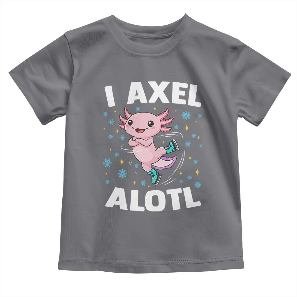 Funny Axolotl Ice Skating Toddler T Shirt I Axel Alotl Winter Sport TS11 Charcoal Print Your Wear