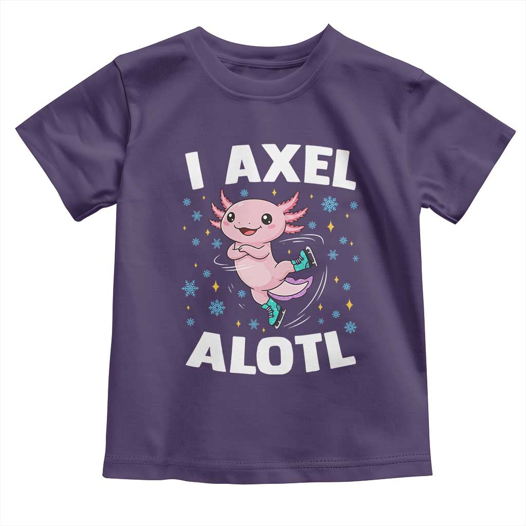Funny Axolotl Ice Skating Toddler T Shirt I Axel Alotl Winter Sport TS11 Purple Print Your Wear