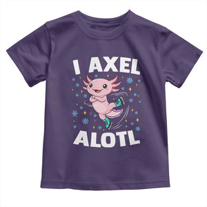 Funny Axolotl Ice Skating Toddler T Shirt I Axel Alotl Winter Sport TS11 Purple Print Your Wear