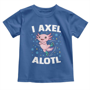 Funny Axolotl Ice Skating Toddler T Shirt I Axel Alotl Winter Sport TS11 Royal Blue Print Your Wear