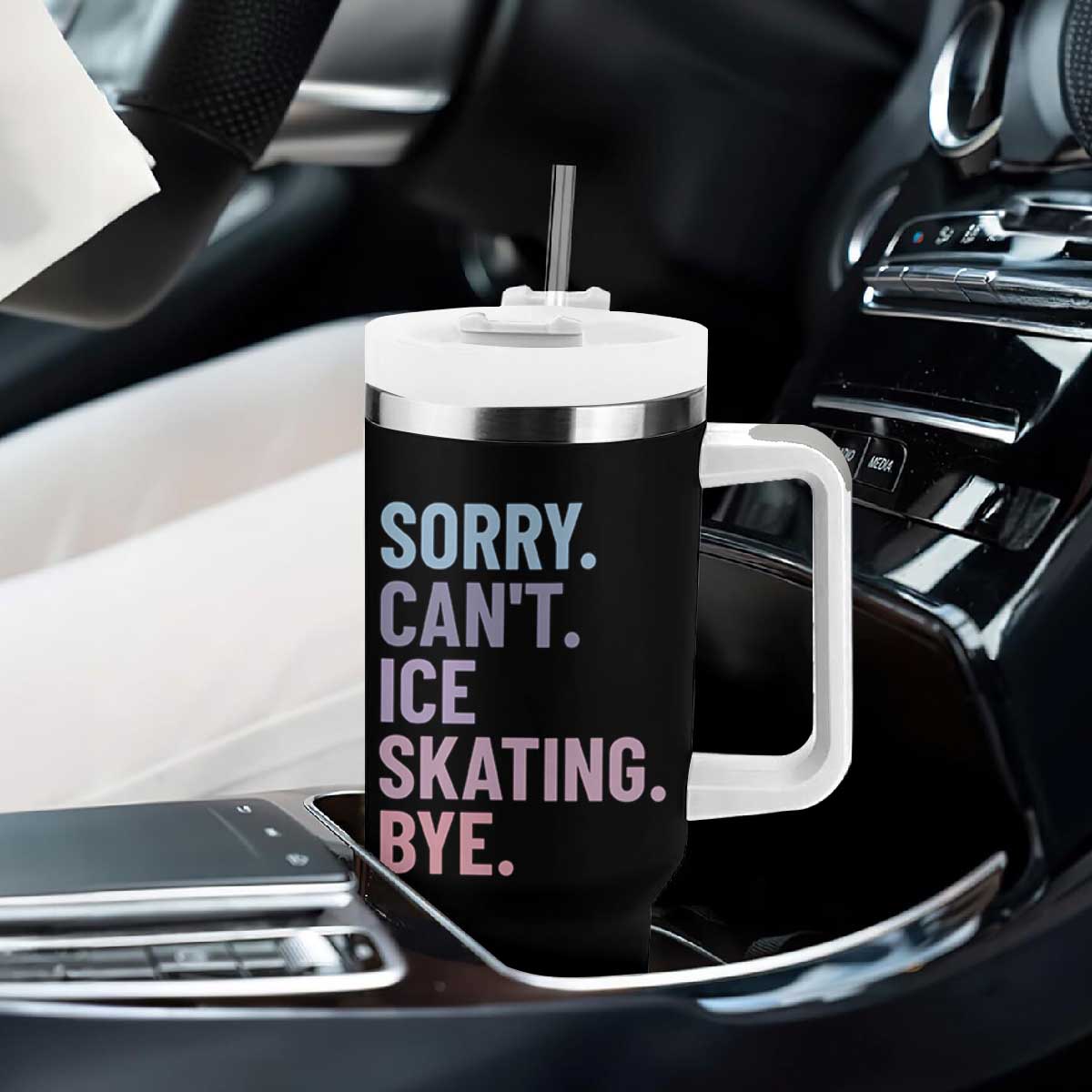Sorry Cant Ice Skating Bye Tumbler With Handle Funny Ice Skating Lovers TS11 Print Your Wear