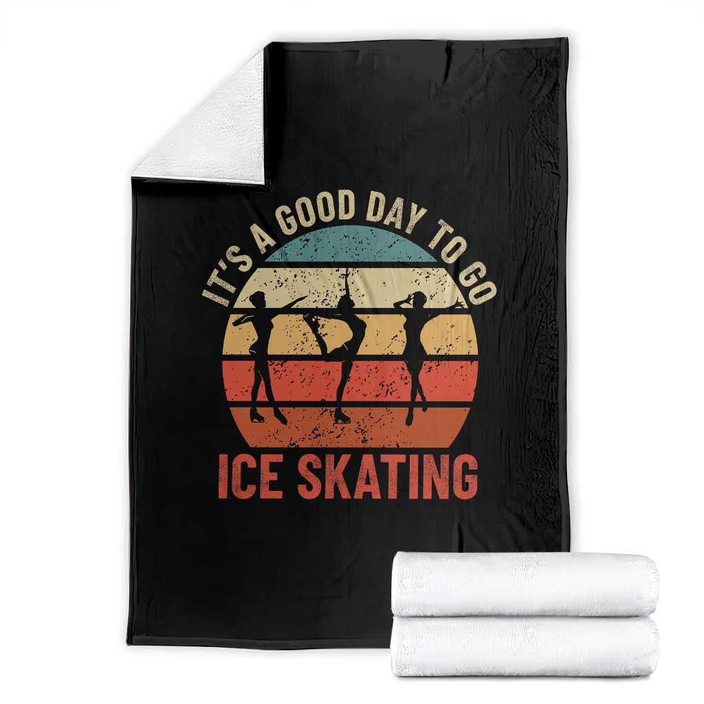 Funny It's A Good Day To Go Ice Skating Throw Blanket TS11 Black Print Your Wear
