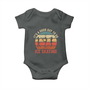 Funny It's A Good Day To Go Ice Skating Baby Onesie TS11 Dark Heather Print Your Wear