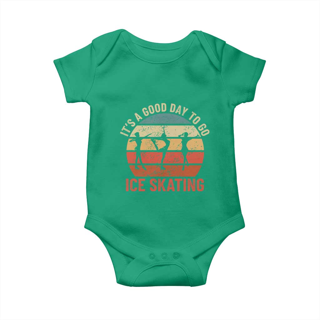 Funny It's A Good Day To Go Ice Skating Baby Onesie TS11 Irish Green Print Your Wear