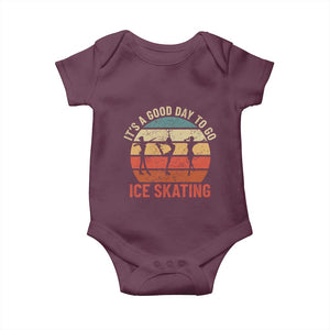 Funny It's A Good Day To Go Ice Skating Baby Onesie TS11 Maroon Print Your Wear