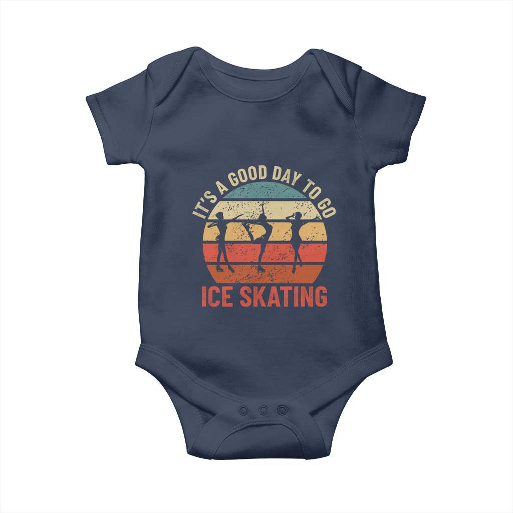Funny It's A Good Day To Go Ice Skating Baby Onesie TS11 Navy Print Your Wear