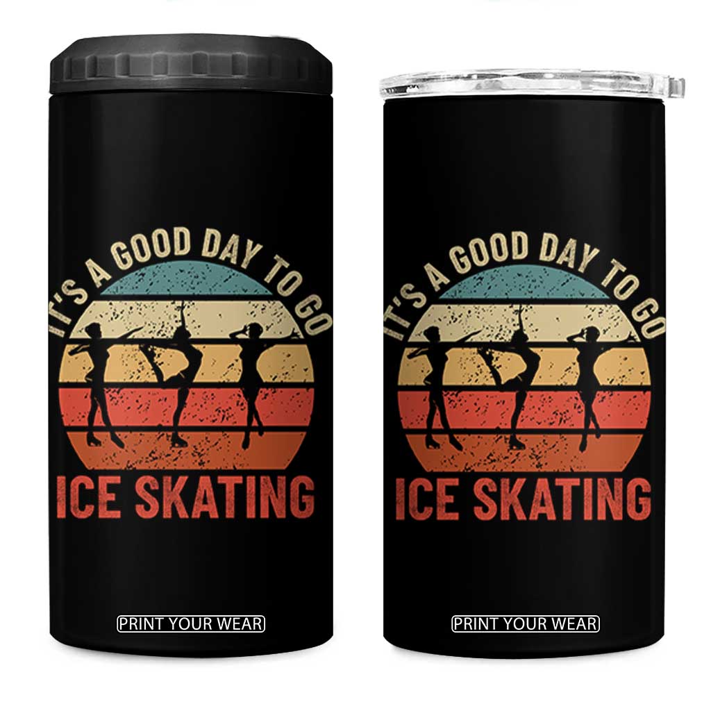 Funny It's A Good Day To Go Ice Skating 4 in 1 Can Cooler Tumbler TS11 One Size: 16 oz Black Print Your Wear