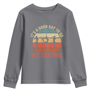Funny It's A Good Day To Go Ice Skating Youth Sweatshirt TS11 Charcoal Print Your Wear