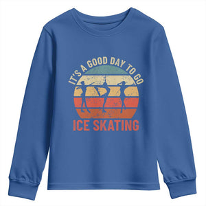 Funny It's A Good Day To Go Ice Skating Youth Sweatshirt TS11 Royal Blue Print Your Wear