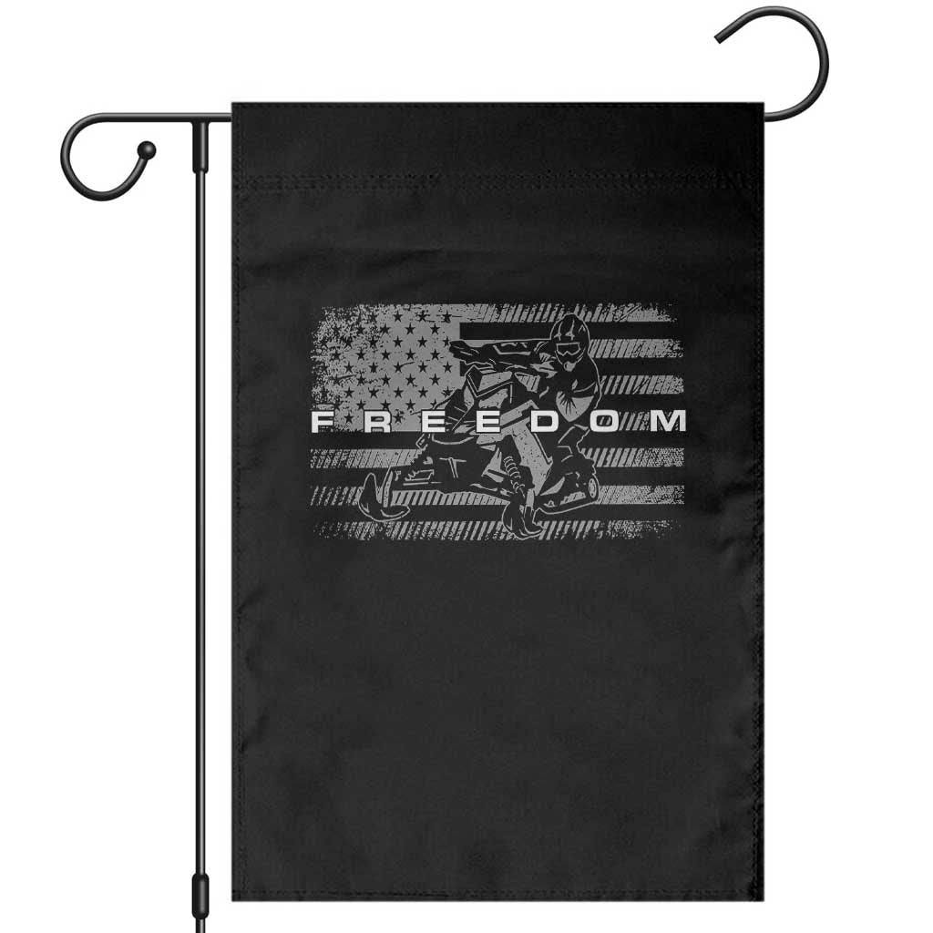 American Flag Snowmobile Freedom Winter Sport Garden Flag TS11 Black Print Your Wear