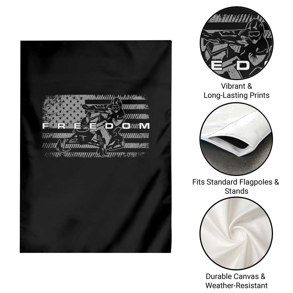 American Flag Snowmobile Freedom Winter Sport Garden Flag TS11 Print Your Wear
