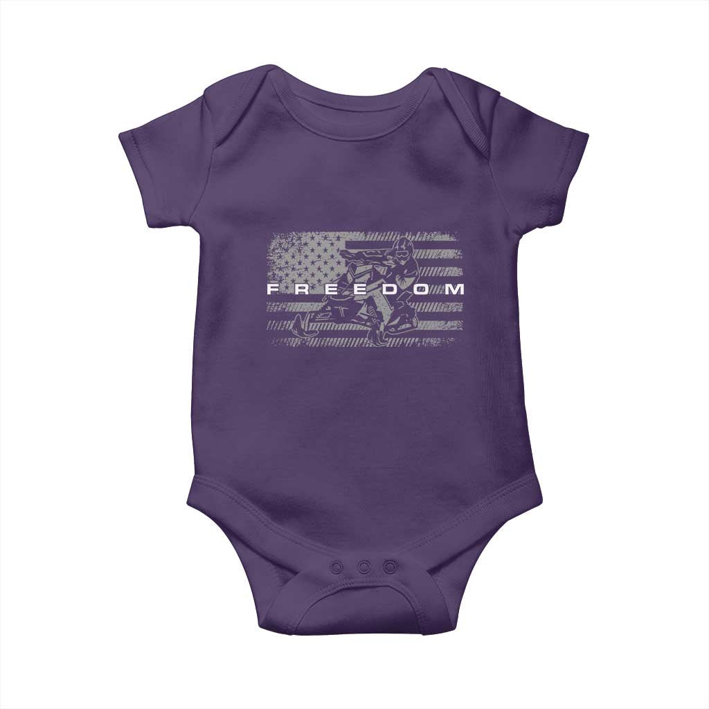 American Flag Snowmobile Freedom Winter Sport Baby Onesie TS11 Purple Print Your Wear