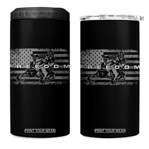 American Flag Snowmobile Freedom Winter Sport 4 in 1 Can Cooler Tumbler TS11 One Size: 16 oz Black Print Your Wear