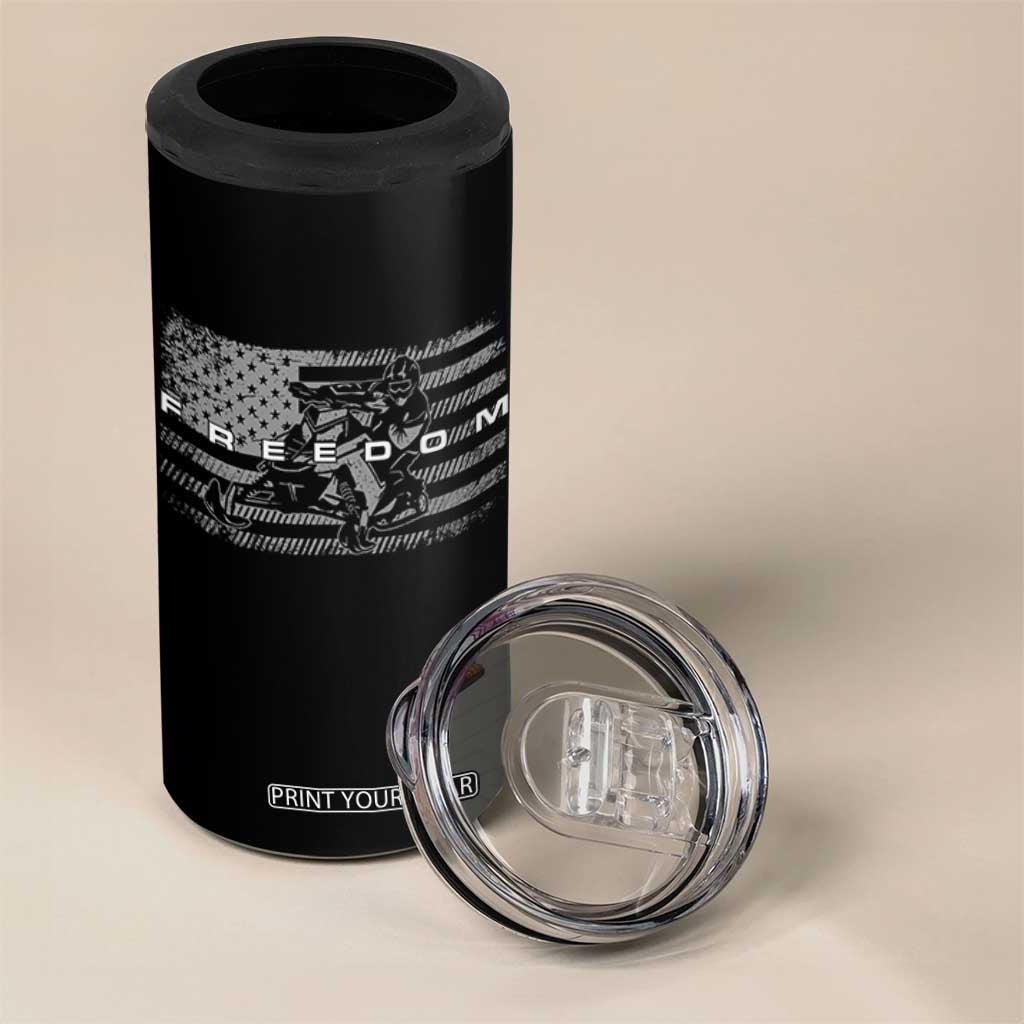American Flag Snowmobile Freedom Winter Sport 4 in 1 Can Cooler Tumbler TS11 Print Your Wear